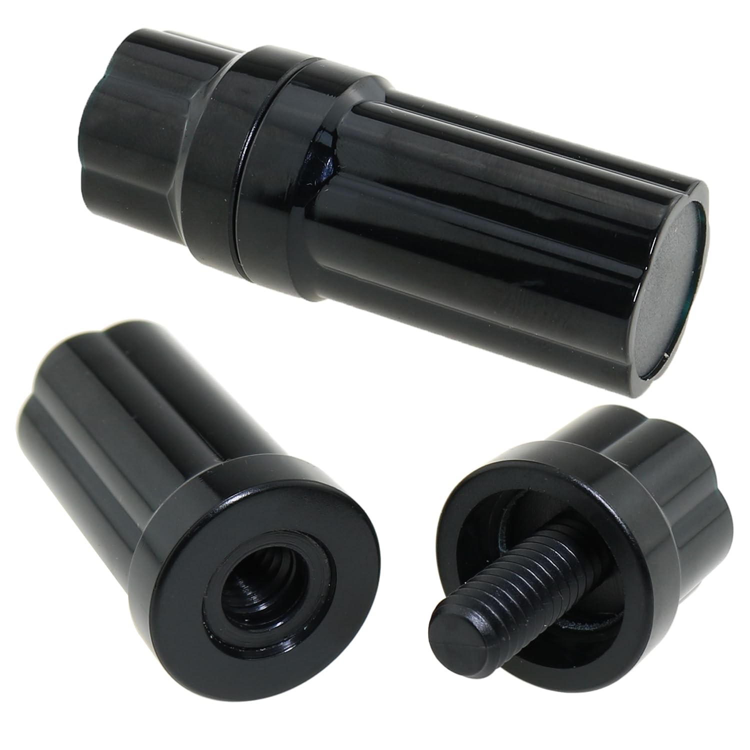 2 Sets Plastic Billiard Cue Joint Protector Black Billiard Cue Protector Used...