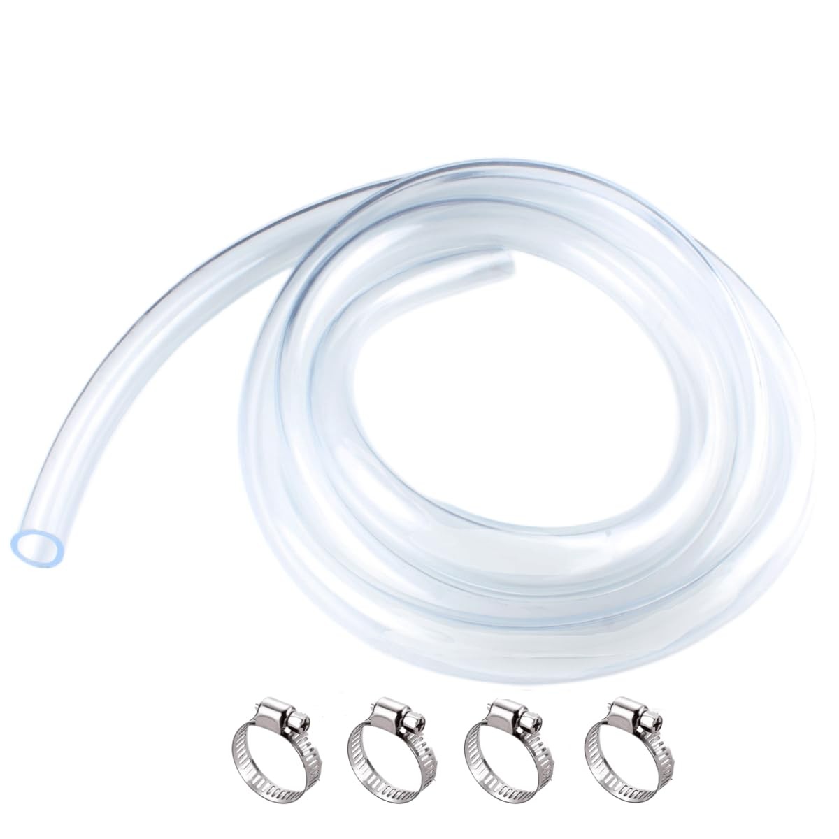 Clear Flexible PVC Tubing - 1/2" ID x 5/8" OD, Hybrid PVC Hose, Heavy Duty UV...