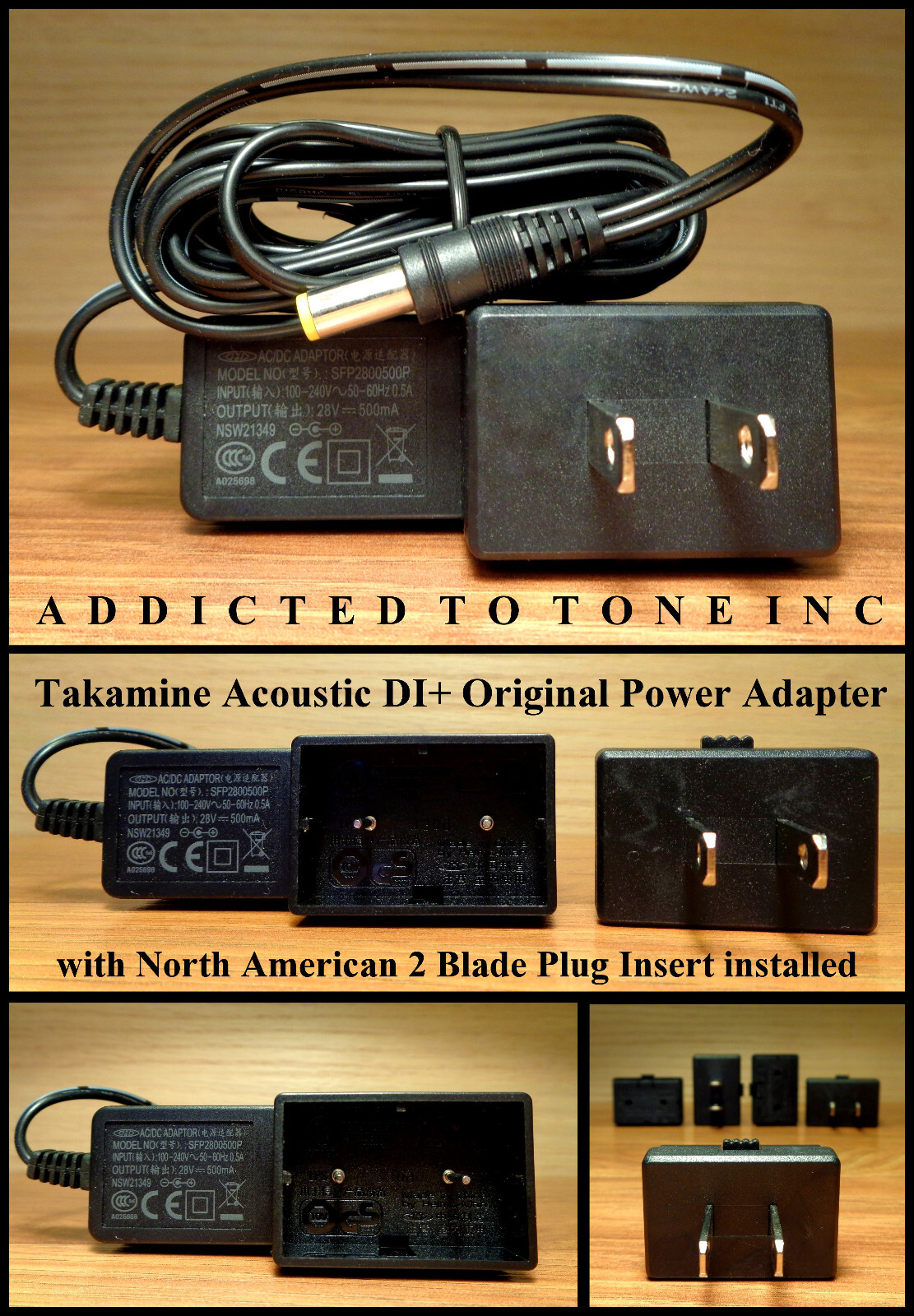 Takamine Acoustic DI+ Original Power Adapter / NOS / Adapter or Insert ONLY
