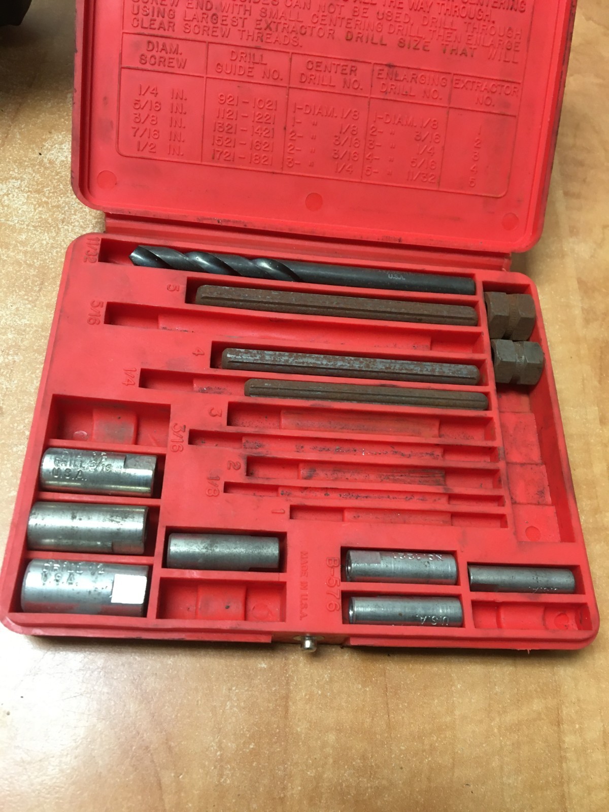 Screw Extractors Set No. SE100 incomplete for replacement parts