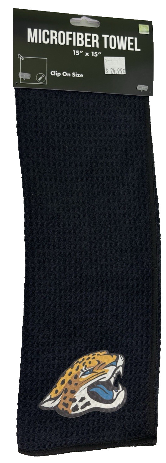Team Golf NFL Jacksonville Jaguars Microfiber Golf Towel NEW 15"x15"