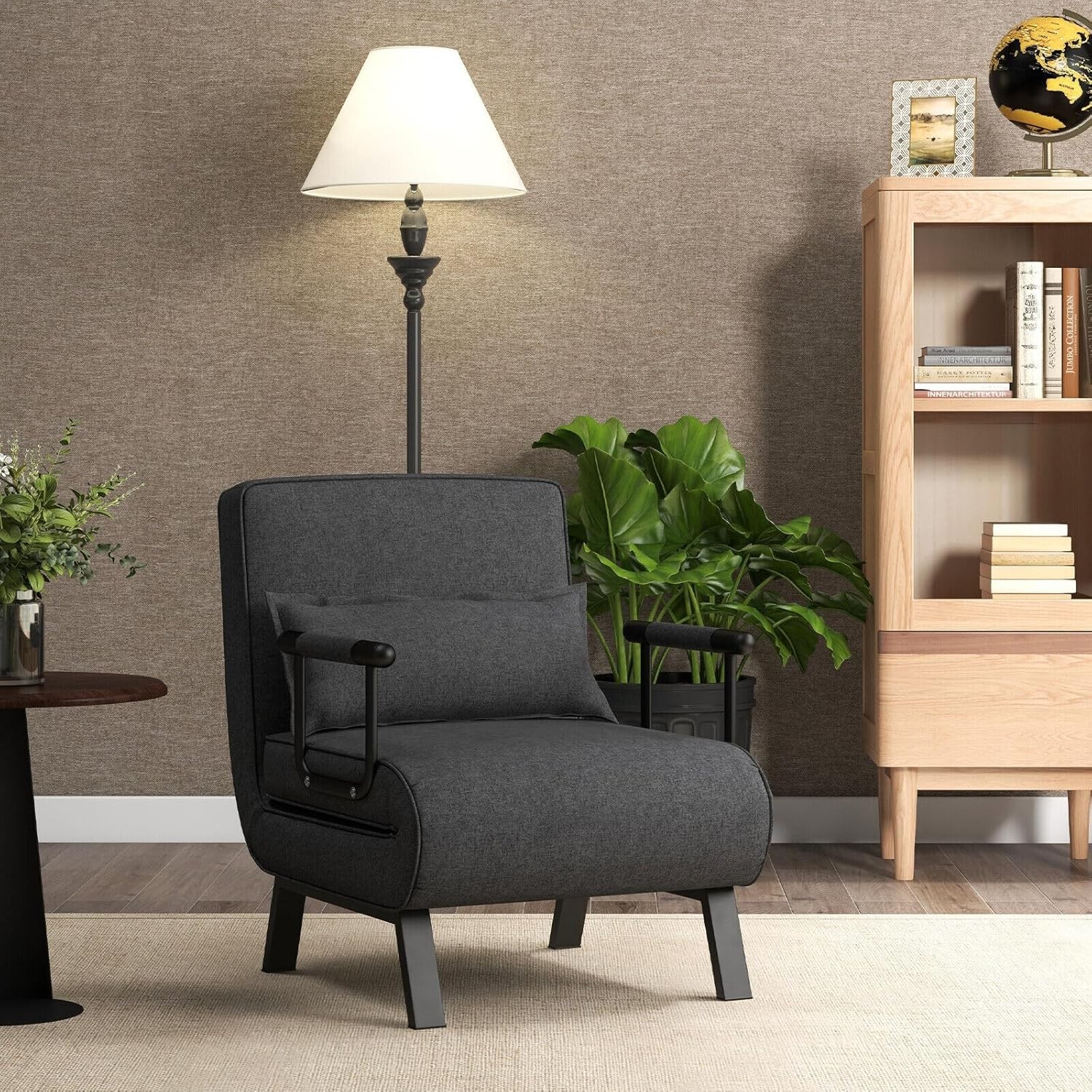 4-in-1 Convertible Sofa Chair Bed Leisure Recliner Sleeper W/ 6 Adjustable