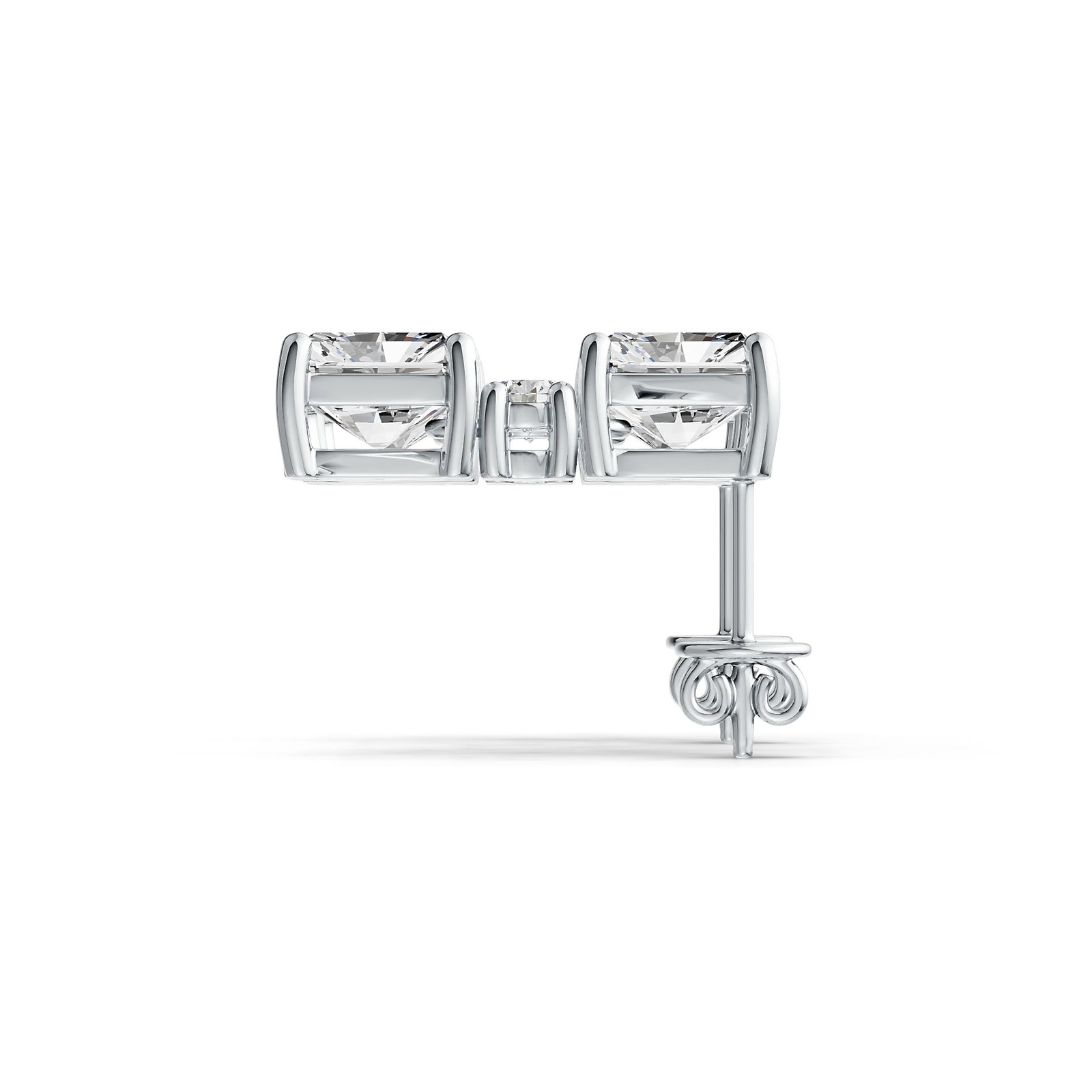 Sterling Silver Semi Mount Earrings Setting Emerald OCT 6X6mm