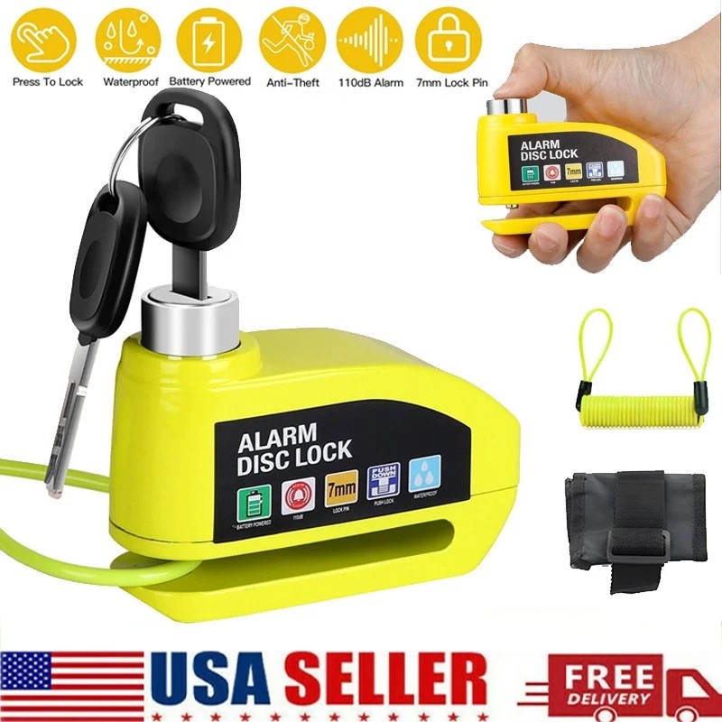 Disc Brake Lock Motorcycle Alarm Sound Anti-Theft Bike Motorcycle Wheel Lock