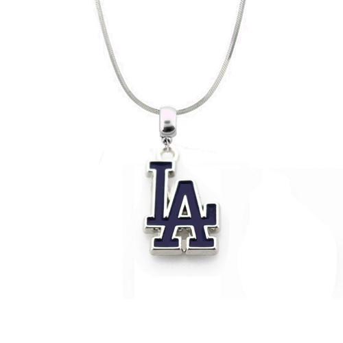 MLB Los Angeles Dodgers 925 Sterling Silver Team Pendant Logo Necklace (4 Sizes)