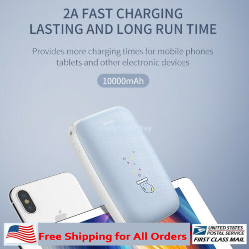 10000 mAh Compact Portable Dual USB Power bank for iPhone & other phones