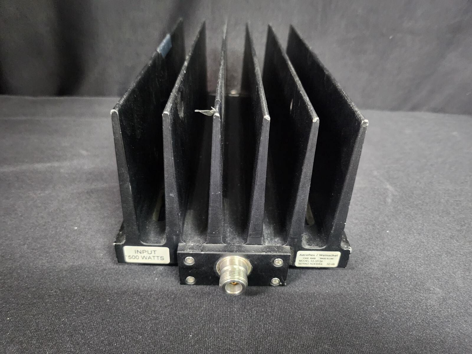 Aeroflex/Weinschel 53-30-34: 500W 30 DB Coaxial Attenuator 2.5 GHz AS-IS (NX984)