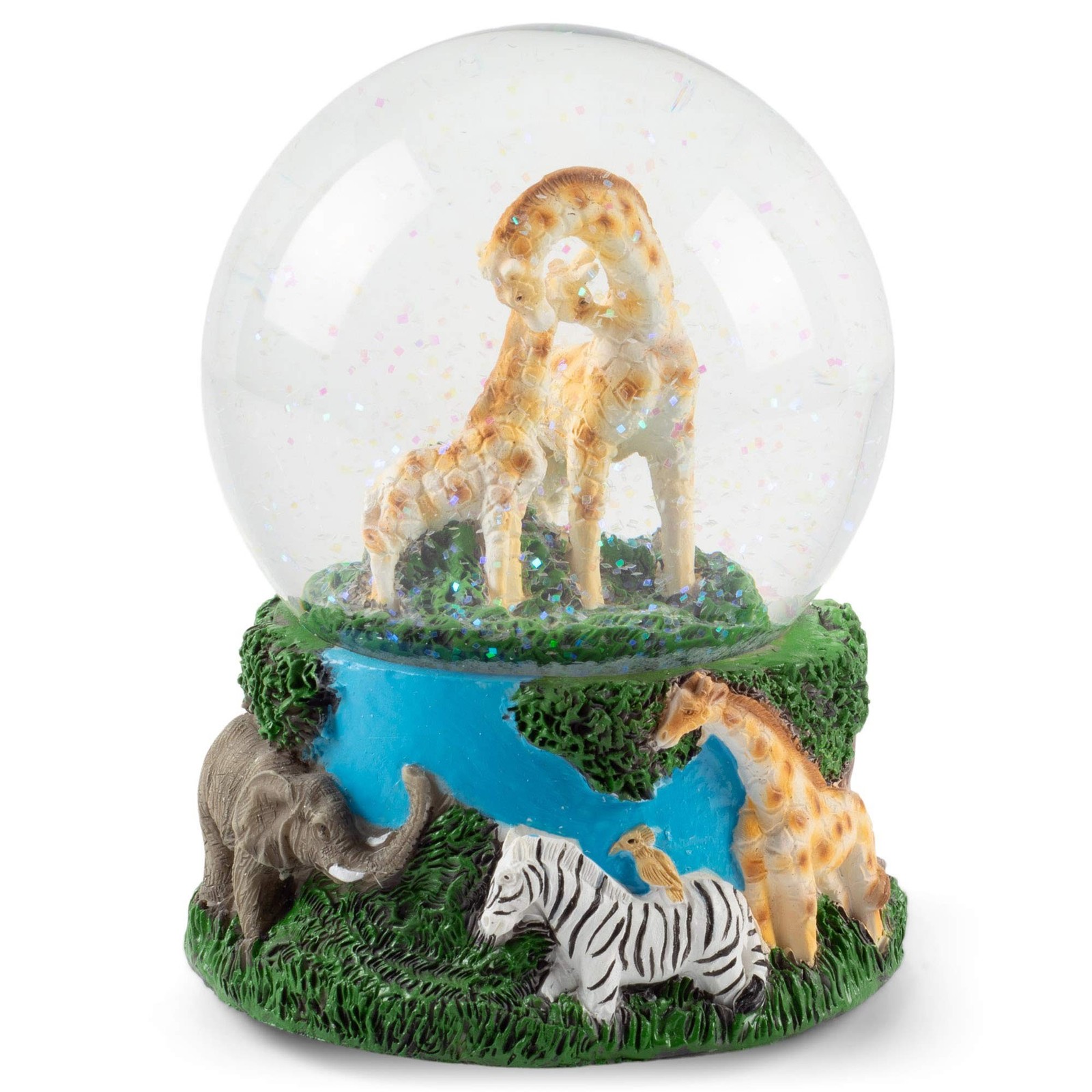 Elanze Designs Giraffes Zebras and Elephants 100MM Sturdy Wind Up Music Glitt...