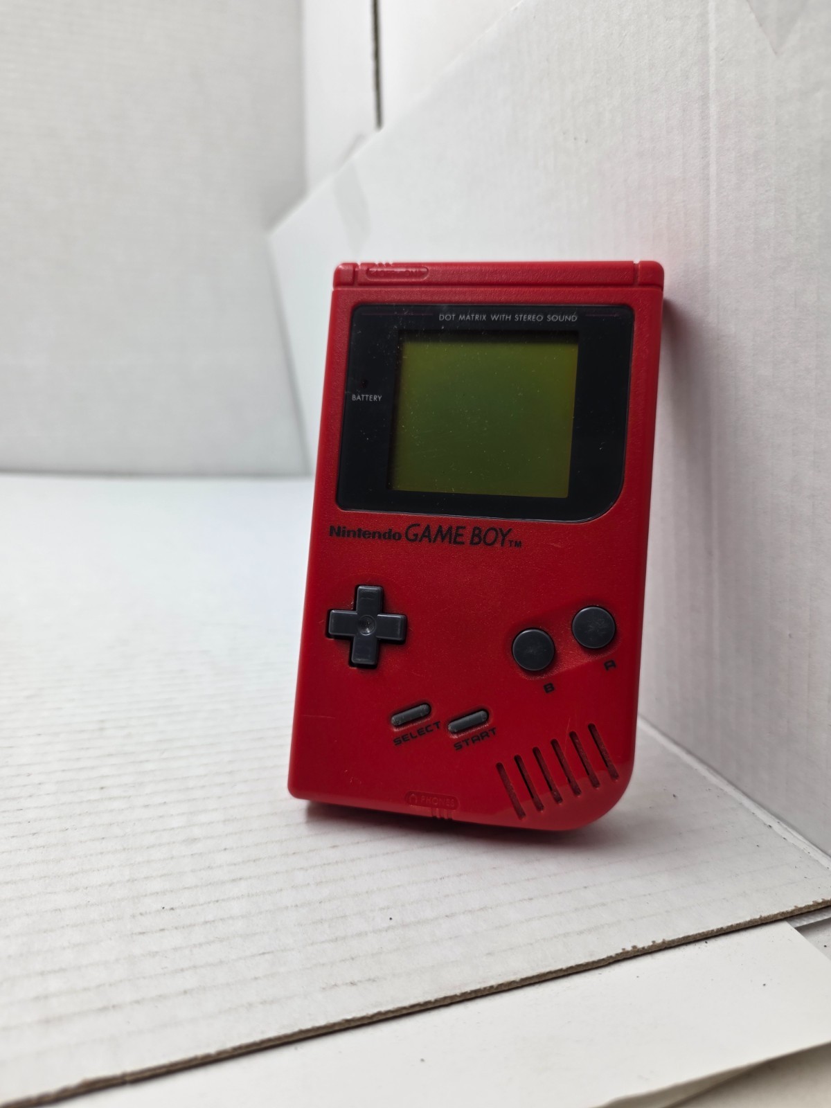 RED Gameboy Original DMG-01 Console Tested and Working Good #B16