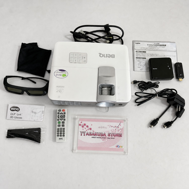 BenQ W1070 Full HD 1080p 3D DLP Home Entertainment Projector Tested w/AC cable