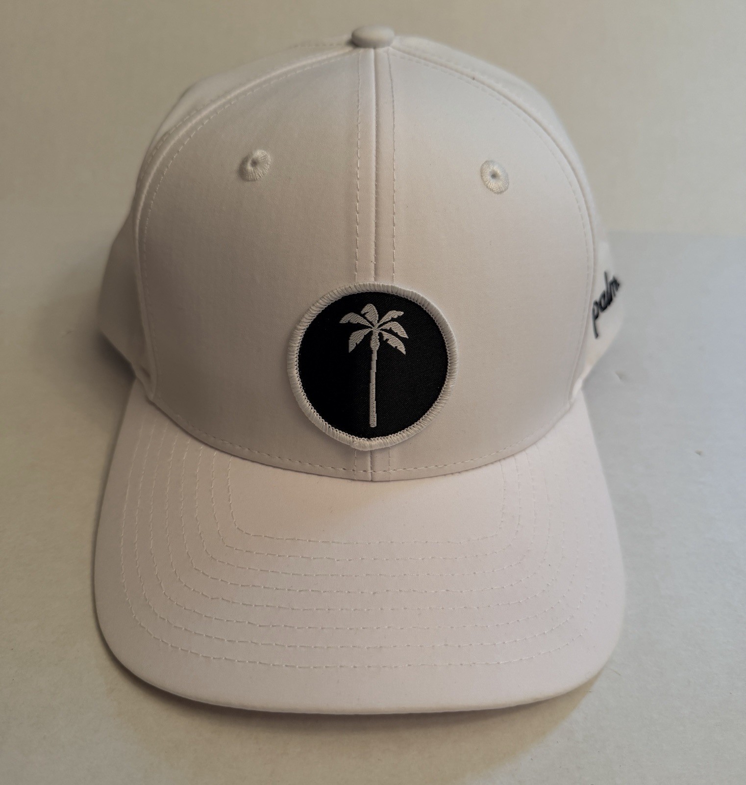 Palm Golf Local Performance Snapback Cap Hat White Black Accents Adjustable