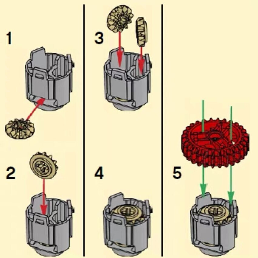 Technic Differential Gear-28 Teeth Round Axle for Lego Kit Building Blocks Sets