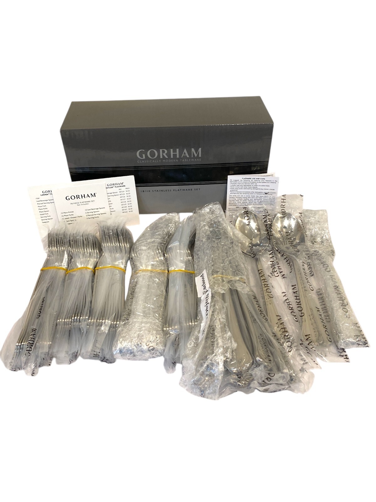 NIB Gorham Larina Classically Modern Tableware Flatware 78 Pcs Set