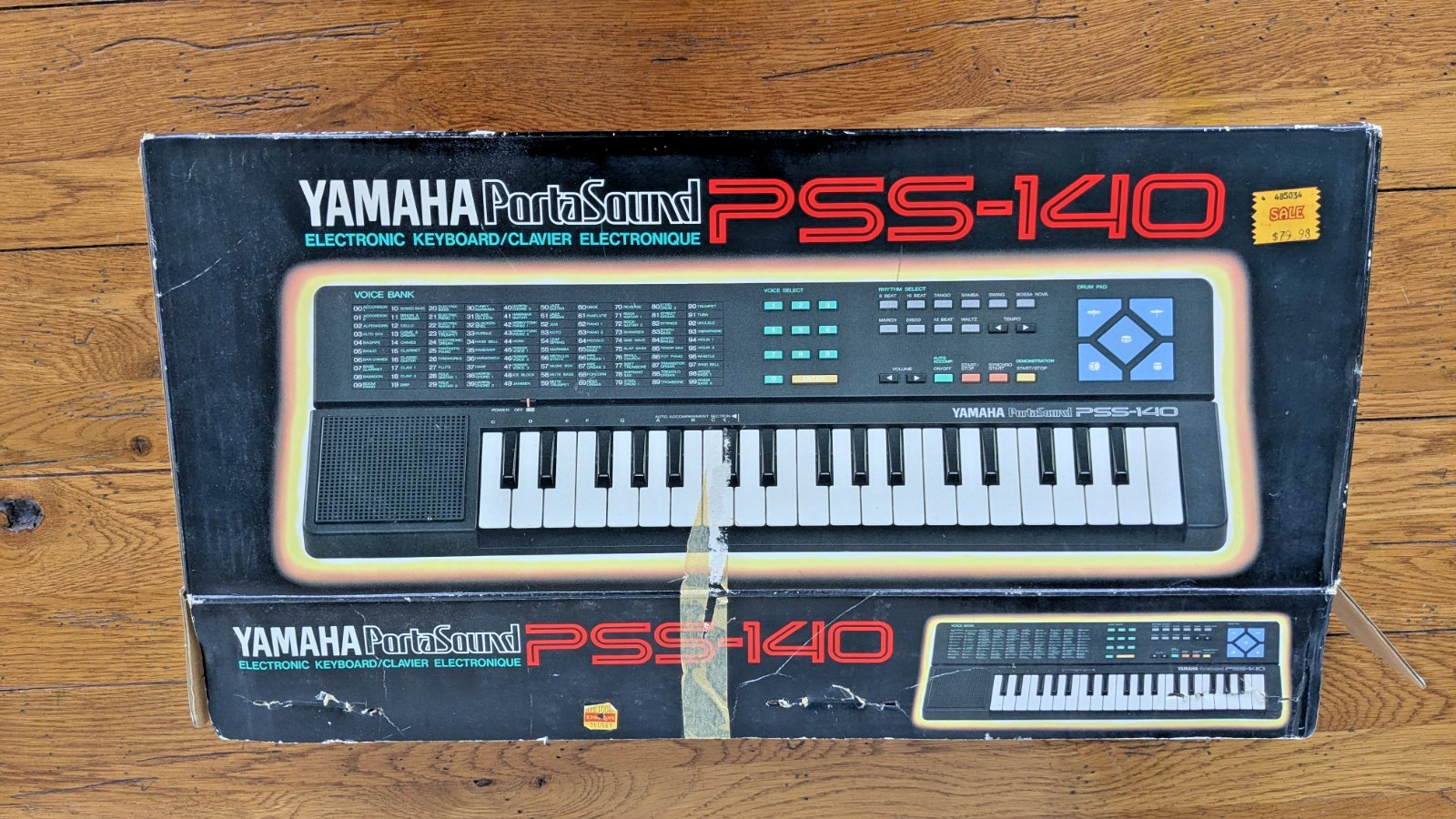 Yamaha PortaSound PSS-140 Electronic Keyboard Synthesizer with Box
