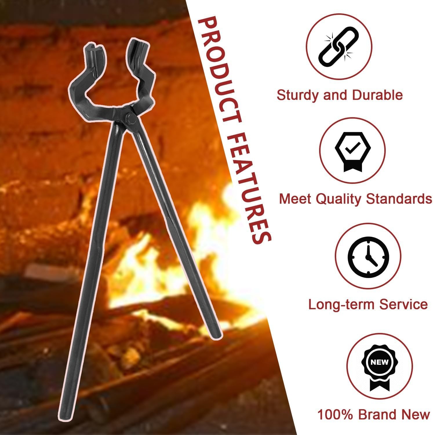 Steel 16inch Z- V-Bit Style Tongs Z-Jaw Offset Tongs For Blacksmith Knife Making
