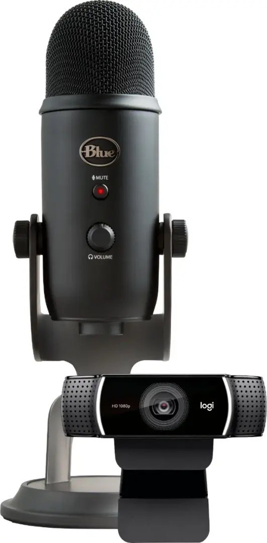 Pro Streamer Pack with Blue Yeti USB Microphone & Logitech C922 Pro HD Webcam