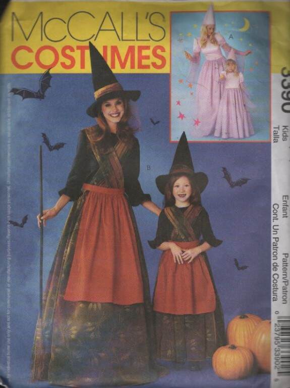 3390 MCCALL'S COSTUMES KIDS 3-8 PRINCESS & WITCH