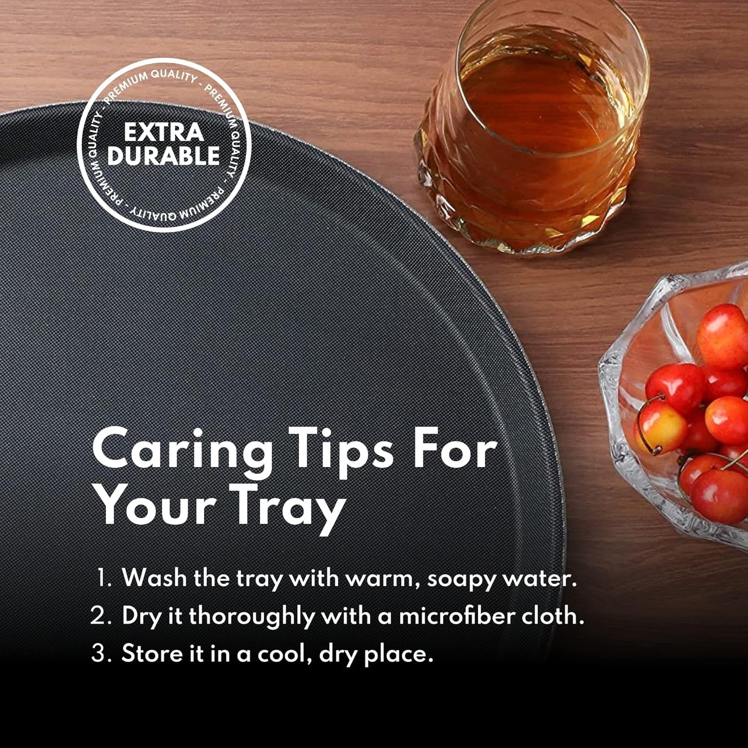 Non-Slip Tray, Plastic, Rubber - Tray for Server/Waiter