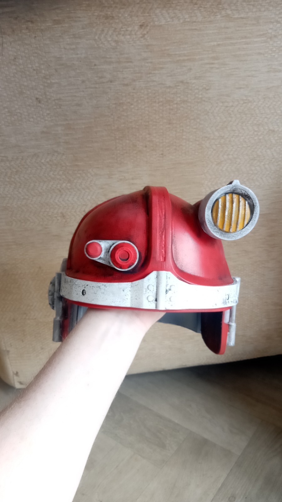 Fallout Combat Armor Helmet 3d printed Prop Nuka Cola Edition