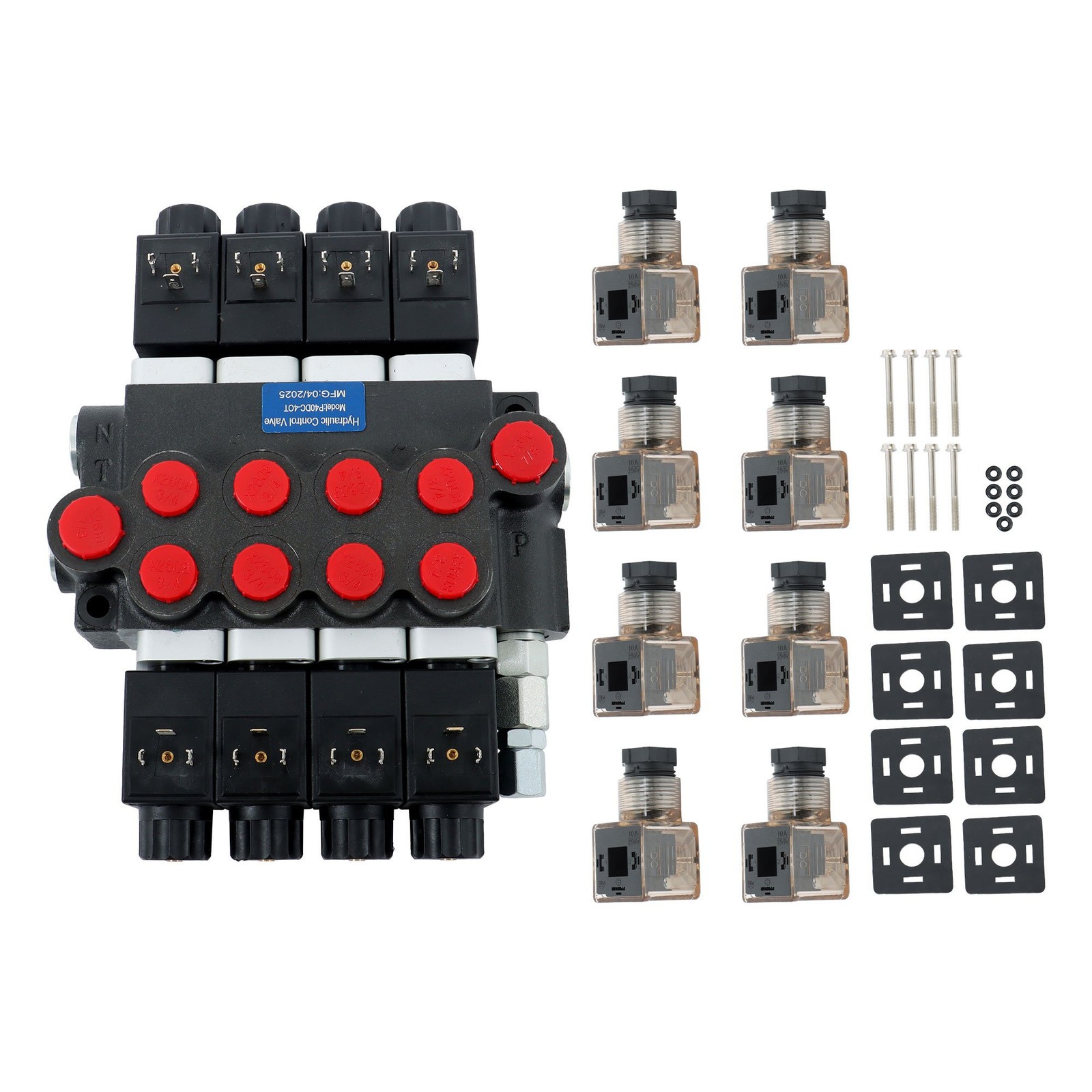 4 Spool 12V DC Solenoid Hydraulic Valve 13GPM 3600 PSI Double Acting