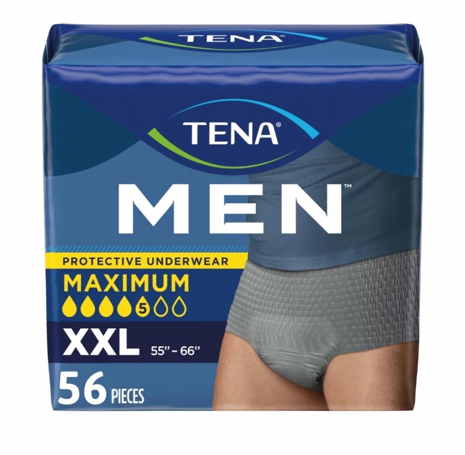 TENA Men Incontinence Protective Underwear XXL 56 Count New