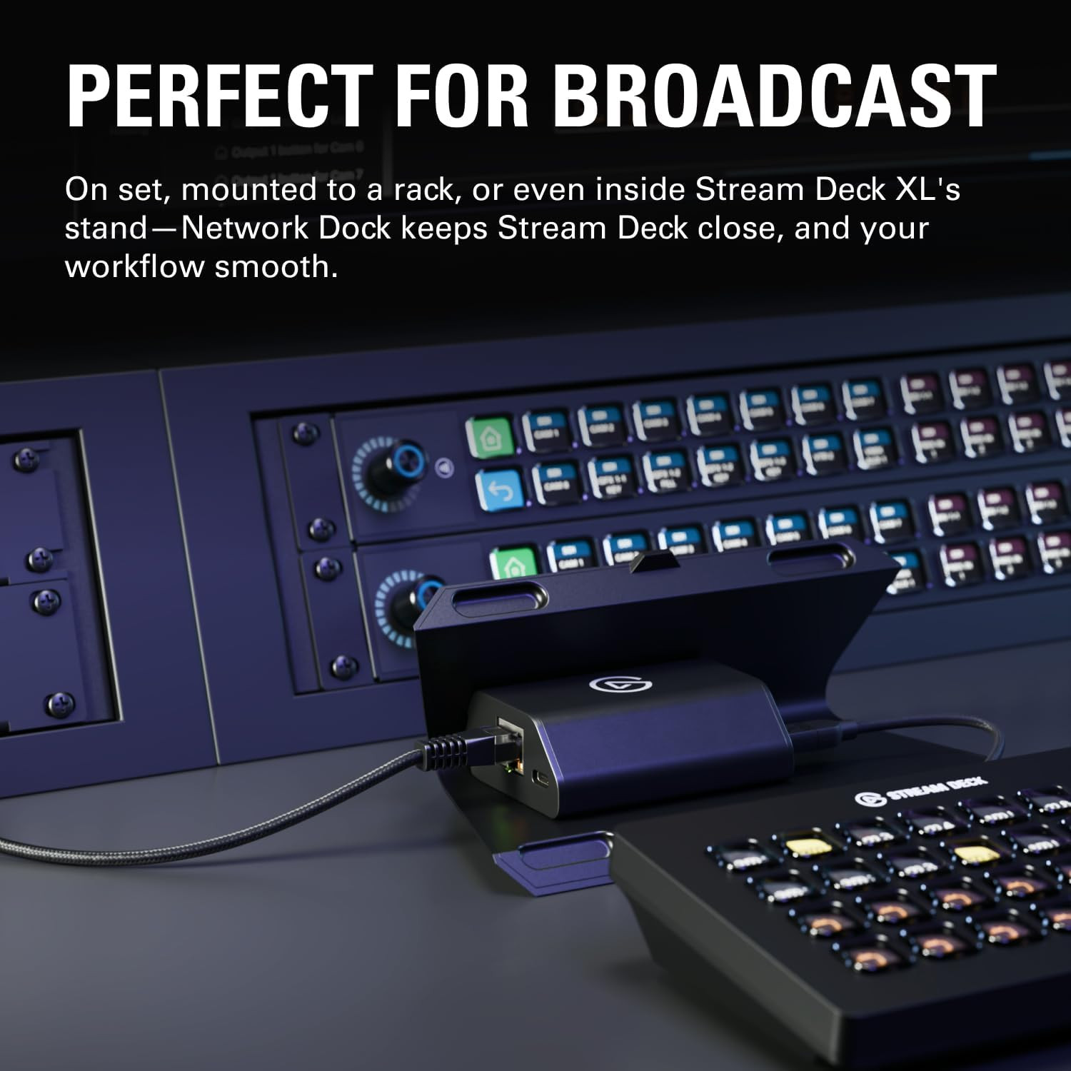 Network Dock for Stream Deck – Wired Ethernet Adapter, Poe or USB Powered, Easy