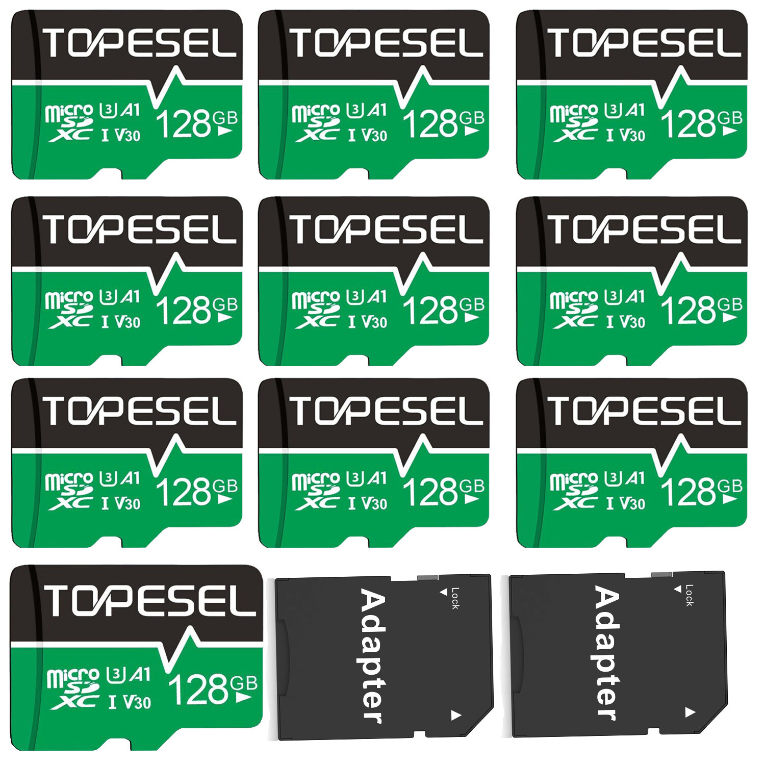 TOPESEL Micro SD Lot 1/100PCS 128GB Extreme Micro SDXC TF Card High Speed Memory