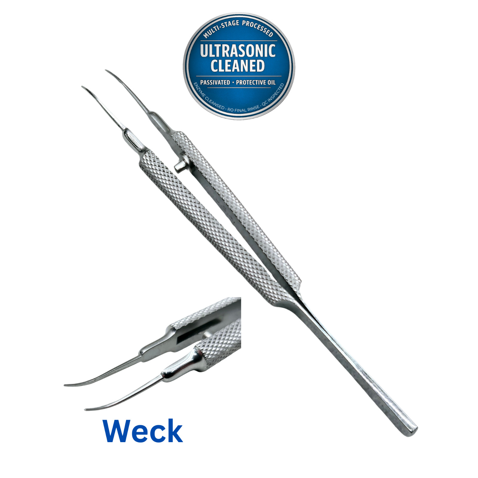 Weck 3557 Tennant Tying Forceps, Curved, 4" - Ultrasonically Cleaned