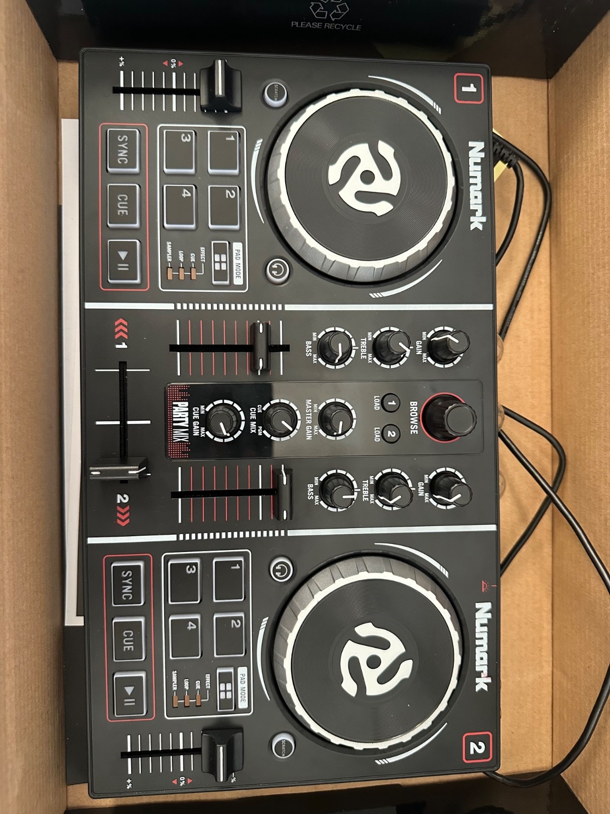 Numark Party Mix Double Deck Controller with Party Lights - Beginners