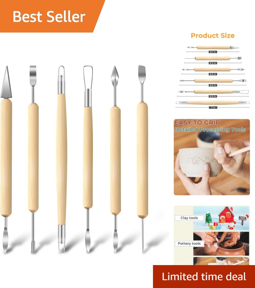 6 Pack Clay Tools Kit, Pottery Tools & Sculpting Tools, Polymer Modeling Clay...