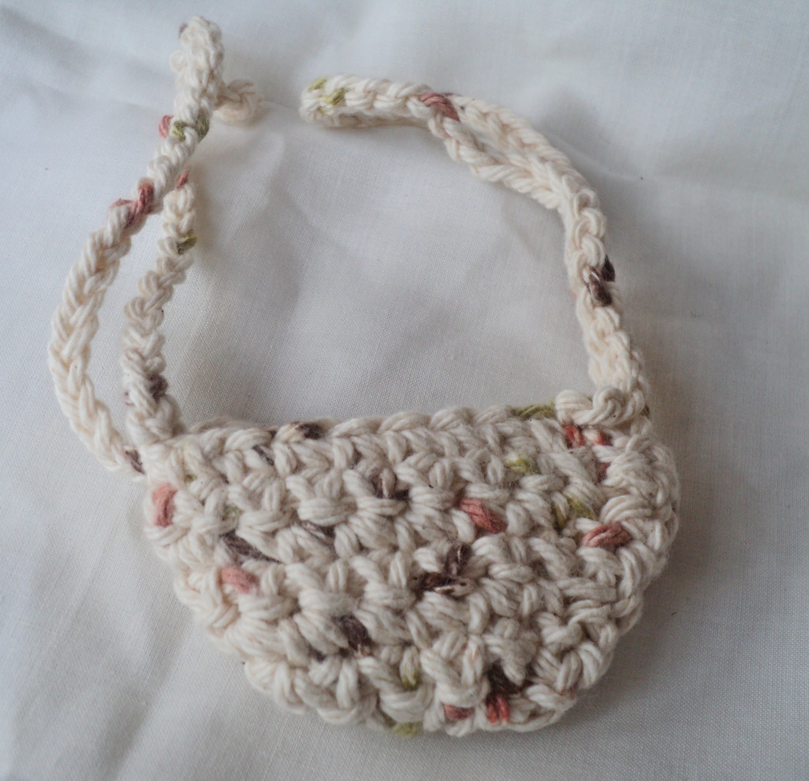 New Hand Crochet Tan Tweed Cotton NOSE WARMER Winter Sports