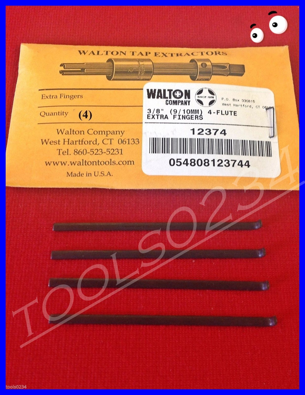3/8" 4 Flute Tap Extractor Walton 12374 Replacement Fingers 3/8" USA Set of 4