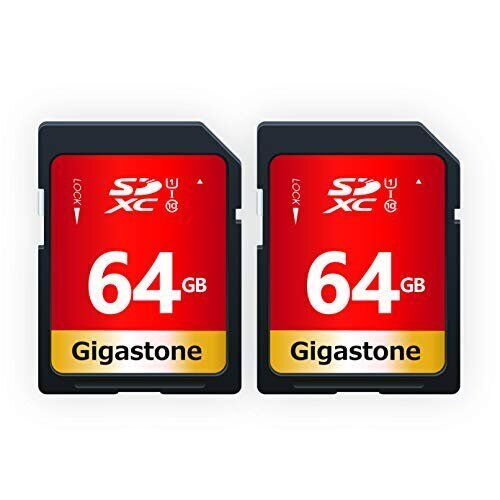Gigastone 64GB Class 10 SDXC UHS-I Memory Card 2 IN PKG