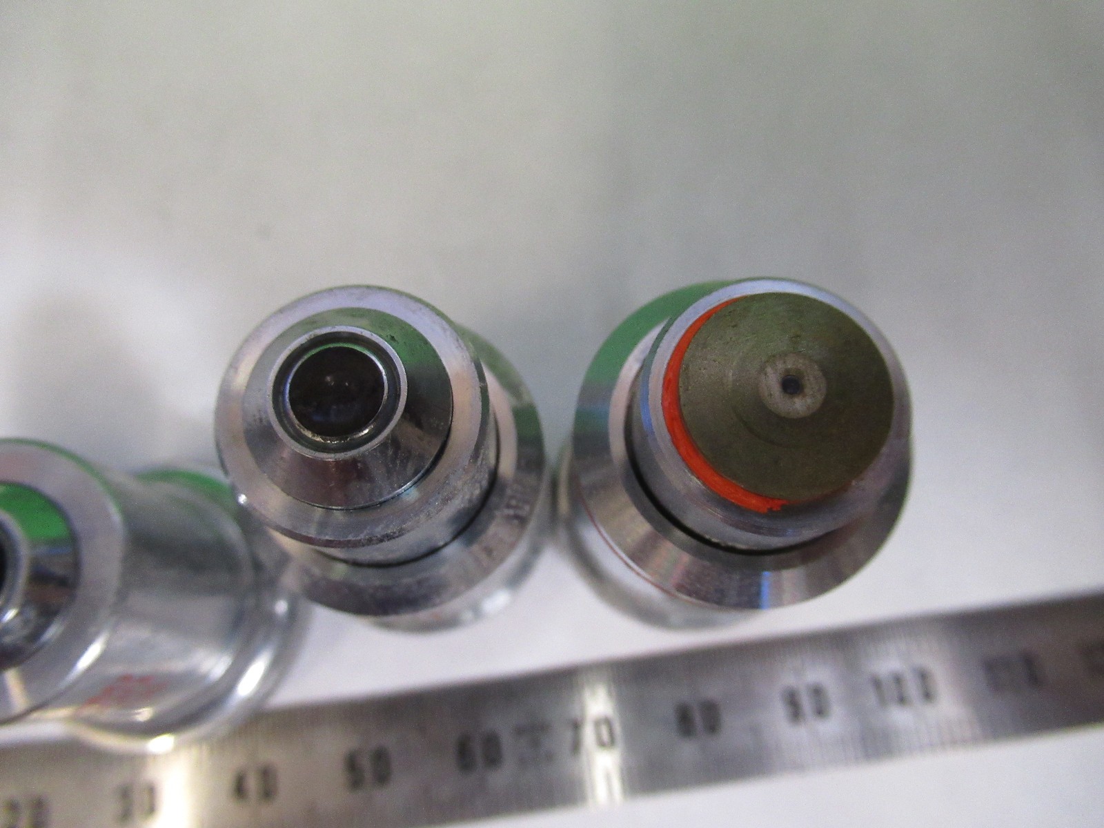 UNITRON JAPAN LOT OBJECTIVES 4 PIECES MICROSCOPE PART AS PICTURED U8-A-35