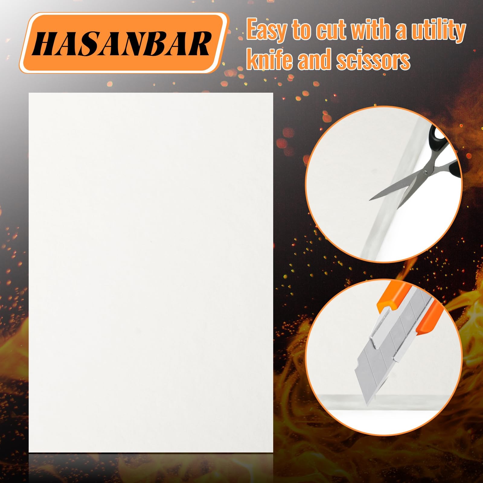 4 Pcs High Temperature Gasket Paper, Ceramic Fiber Material White