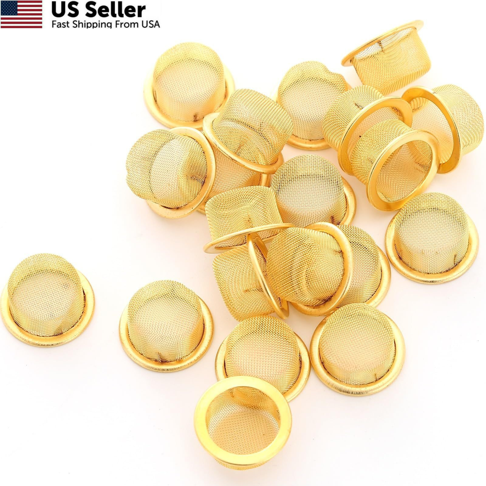 20 Pack Brass Pipe Screens 1/2 inch Metal Bowl Screen Inch,