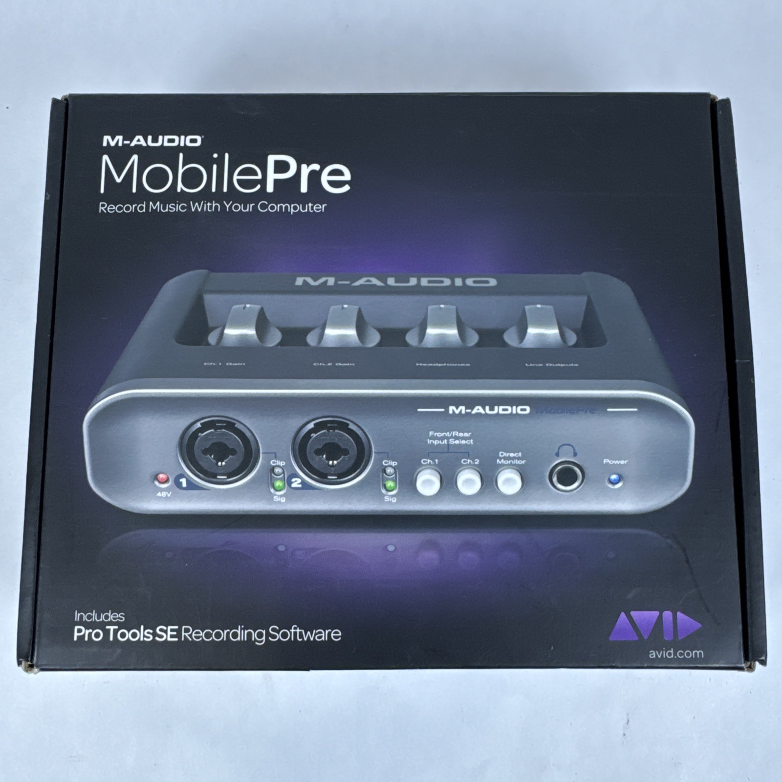 M-Audio MobilePre USB Audio Interface 2x2 XLR/TRS Combo Inputs 48v Pro Tools SE