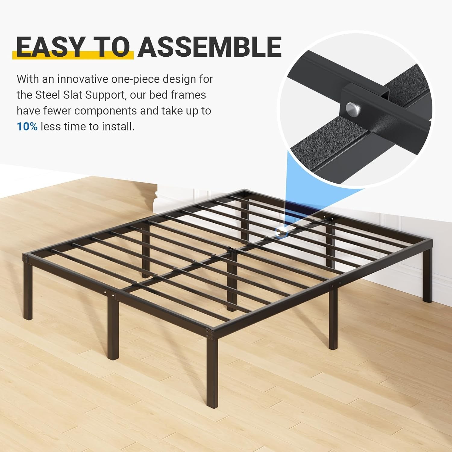 Queen Bed Frame - 14 Inch High Metal Platform Bed Frame Queen Size