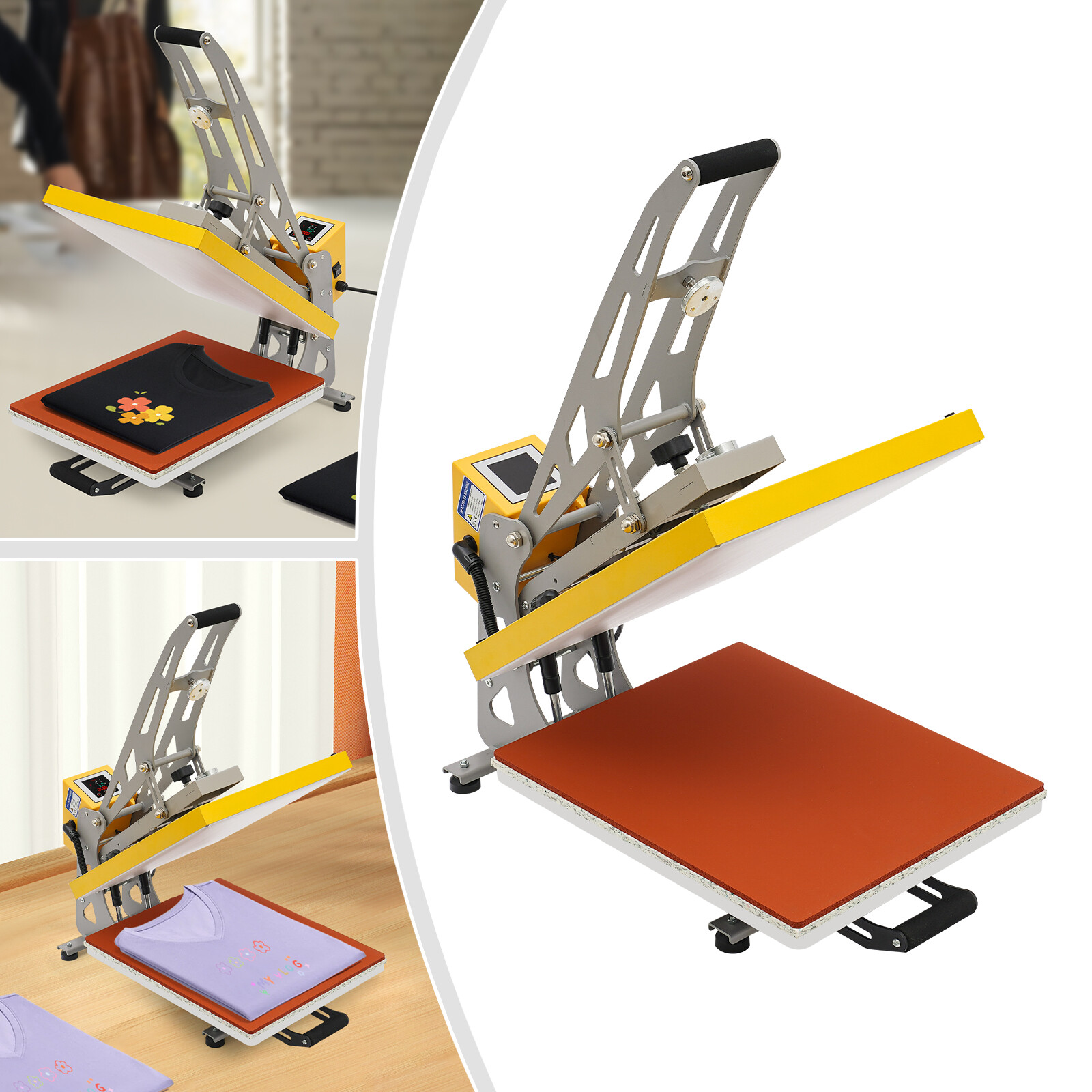 Clamshell Semi-Auto Open Heat Press Machine with Slide Out Function Heavy Duty