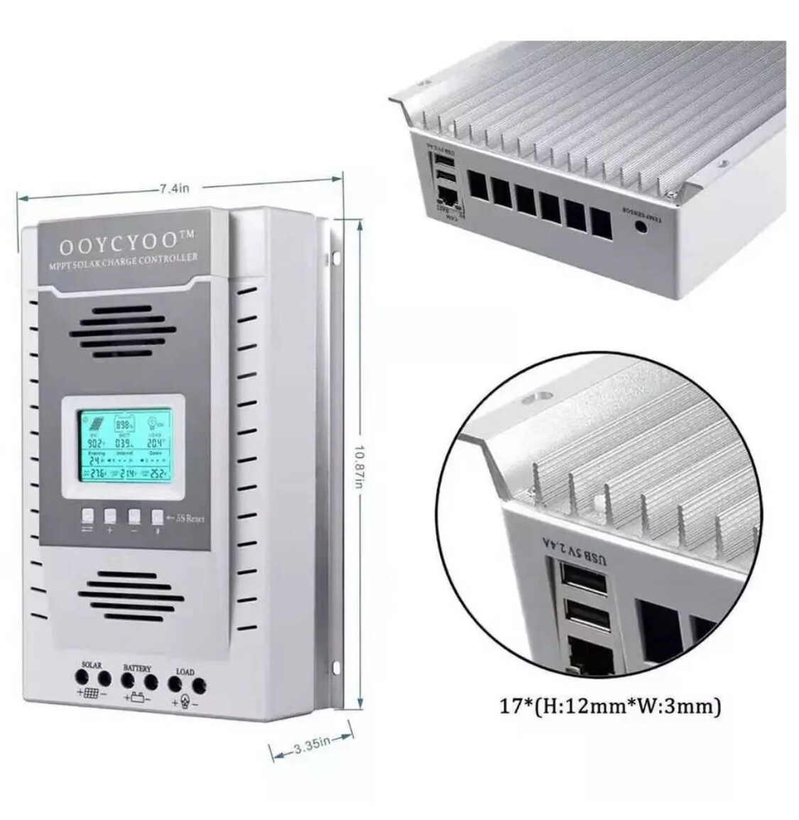 100A MPPT Solar Panel Regulator Charge Controller Auto 12V 24V T6