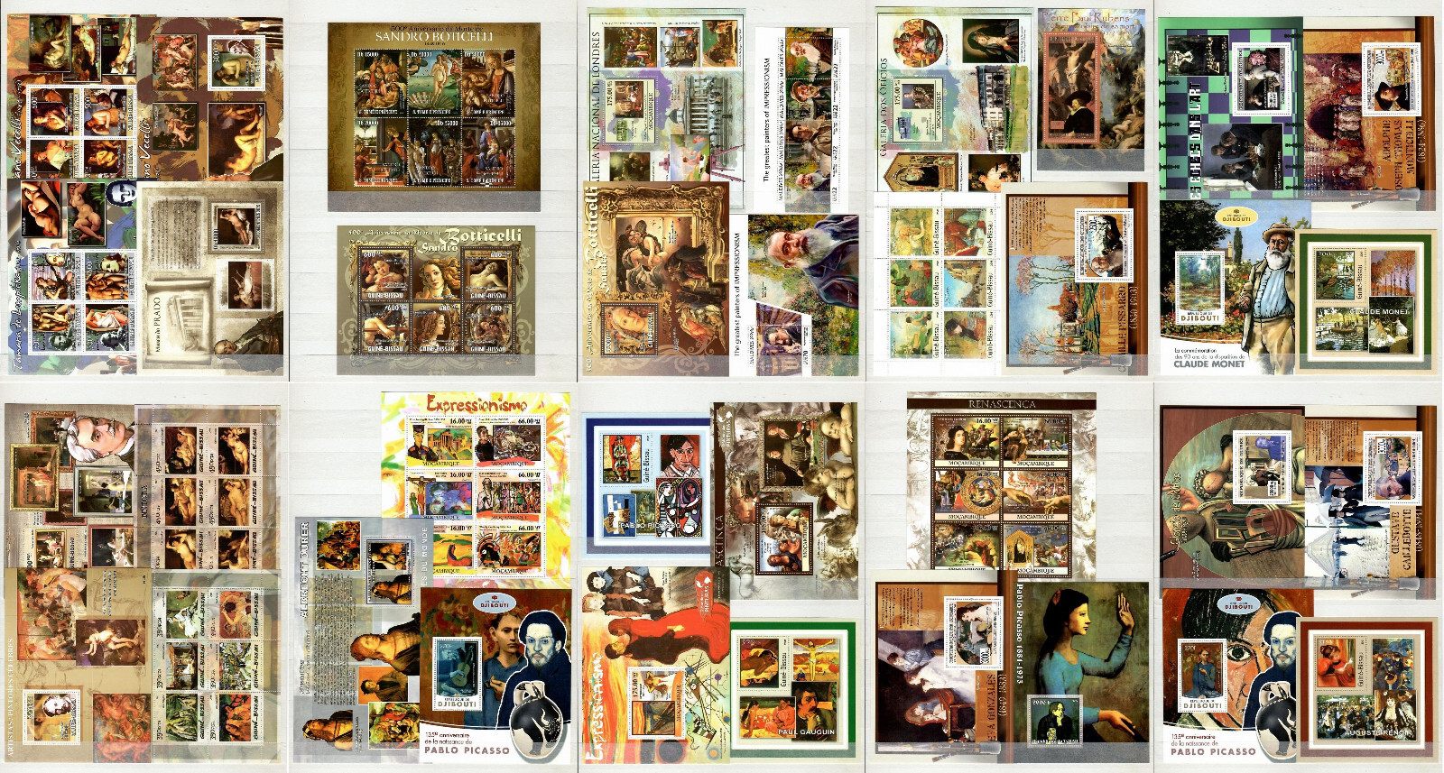 Famous Painting, Art - collection 150 sheets MNH, high CV FREE SHIPPING #CNA254