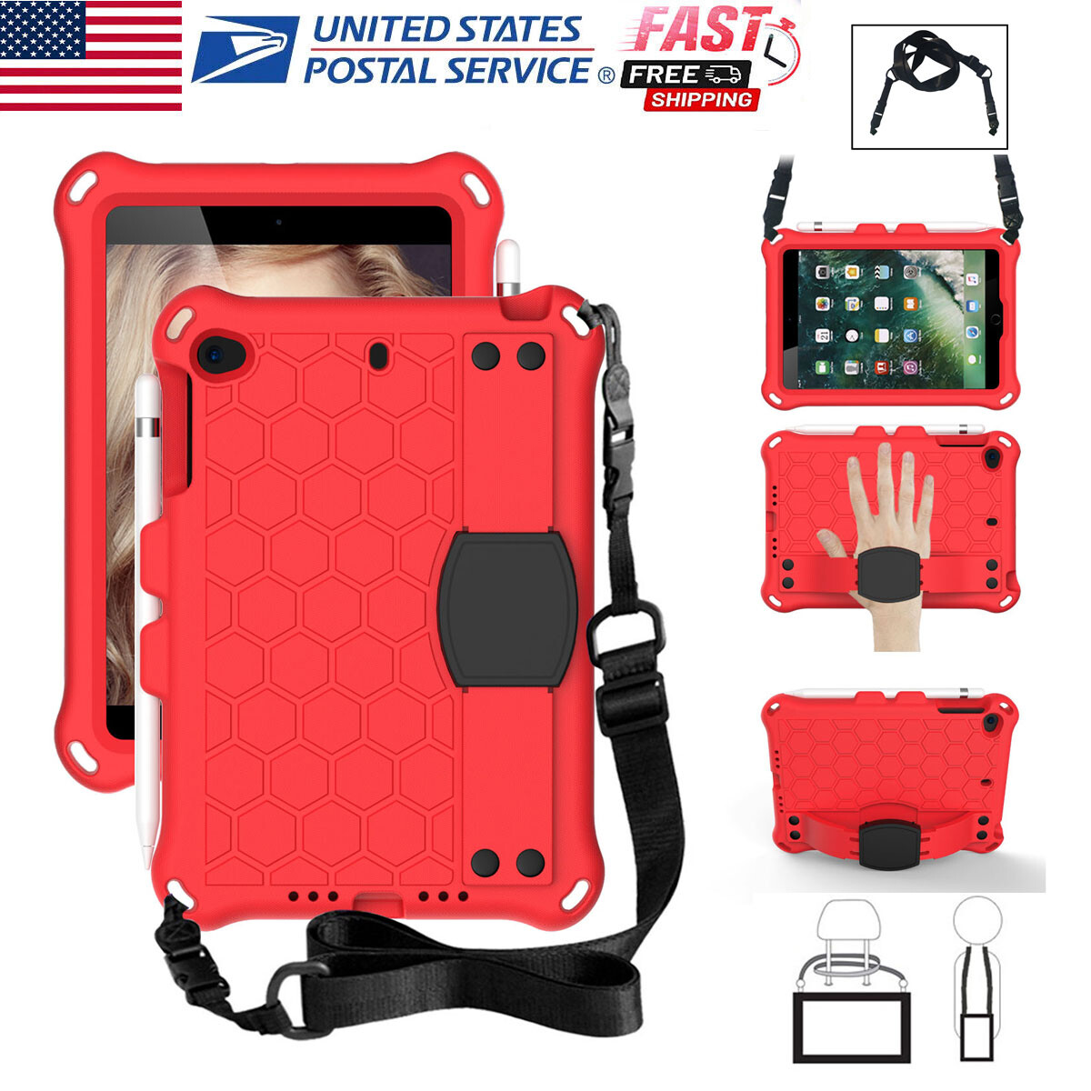 Shockproof Case For iPad 11th 10th 9th 8th 7th Gen A16 Pro 11" W/Shoulder Strap