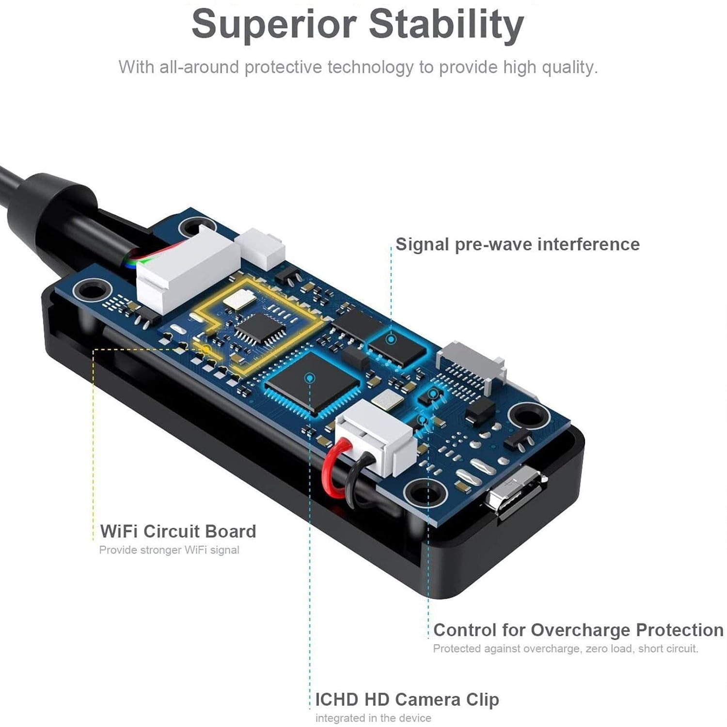 Wireless Endoscope Camera with Light HD Waterproof Wifi Borescope Flexible 5.5MM