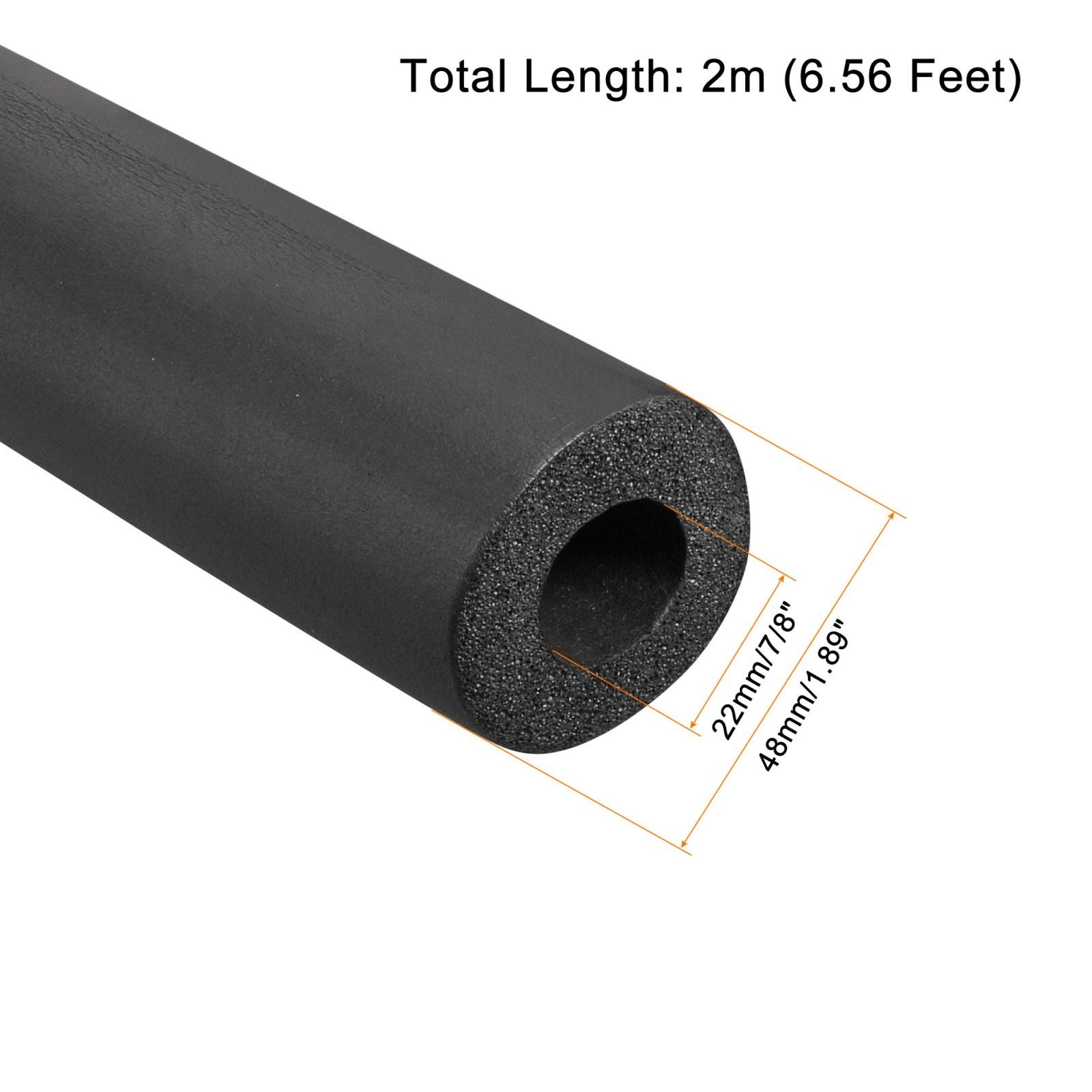 Foam Pipe 7/8" (22mm) ID 48mm OD 2m Length Pipe Covers, Black