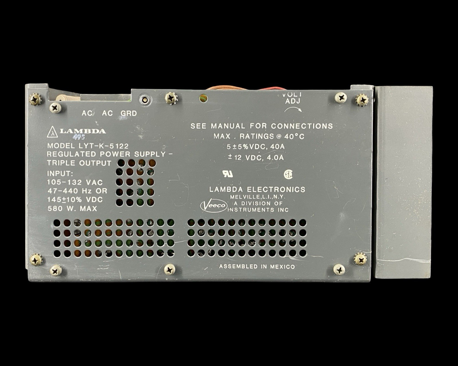 Lambda Electronics Model LYT-K 5122 Triple Outlet Regulated Power Supply
