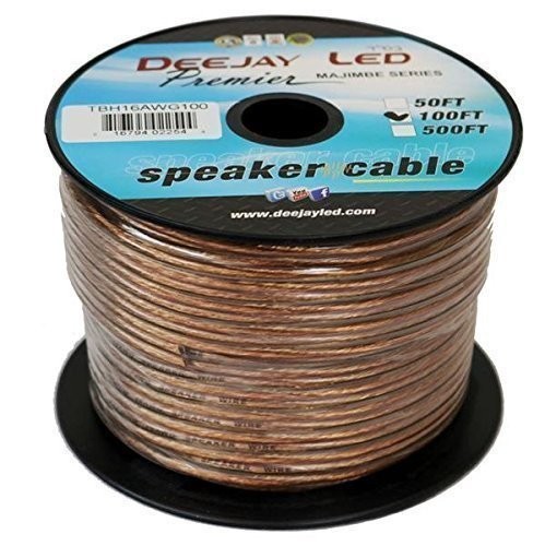 100-Foot Spool Premium Cable 2-Conductor with Red Color Coded Stripe 16 Gauge...
