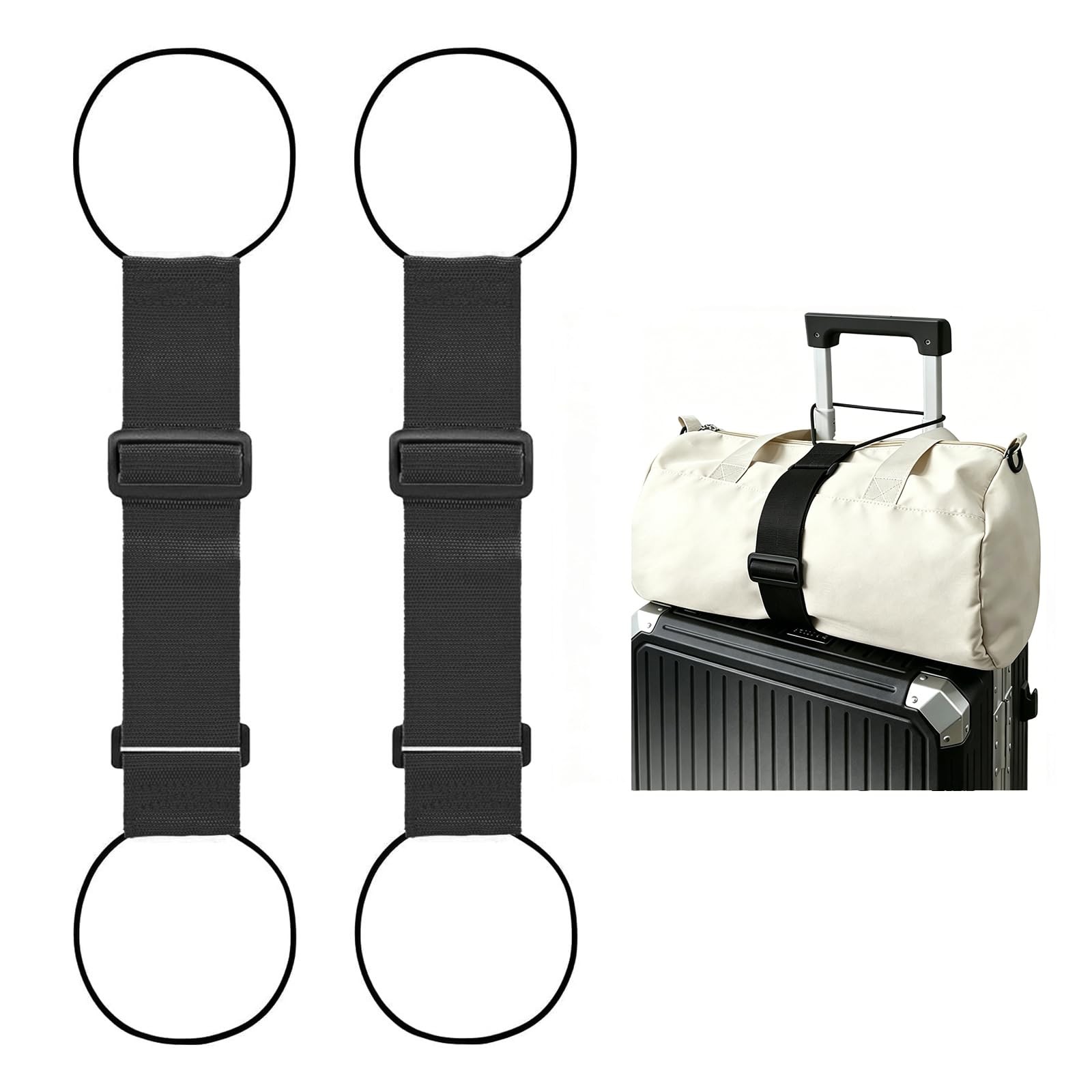 Xvfxvf Multi Use Strong Adjustable Luggage Connector Straps For Suitcases2 Pack