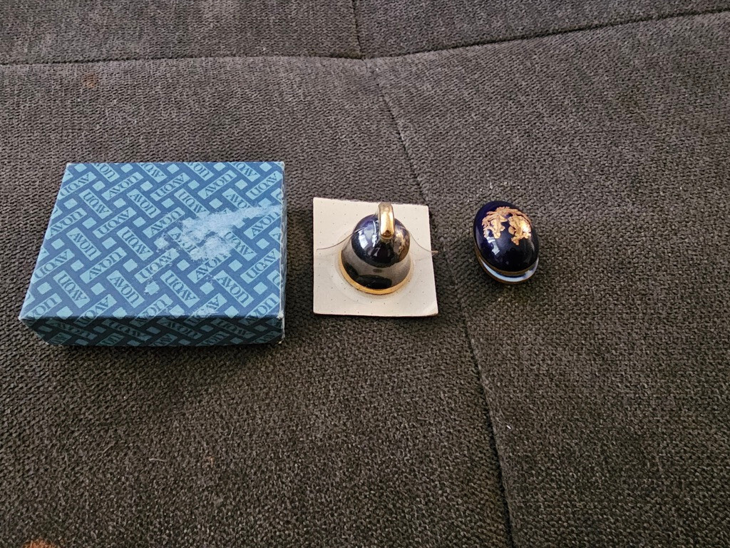 Limoges France Trinket Box Cobalt Blue Gold Courting Couple + NEW LIMOGES BELL.