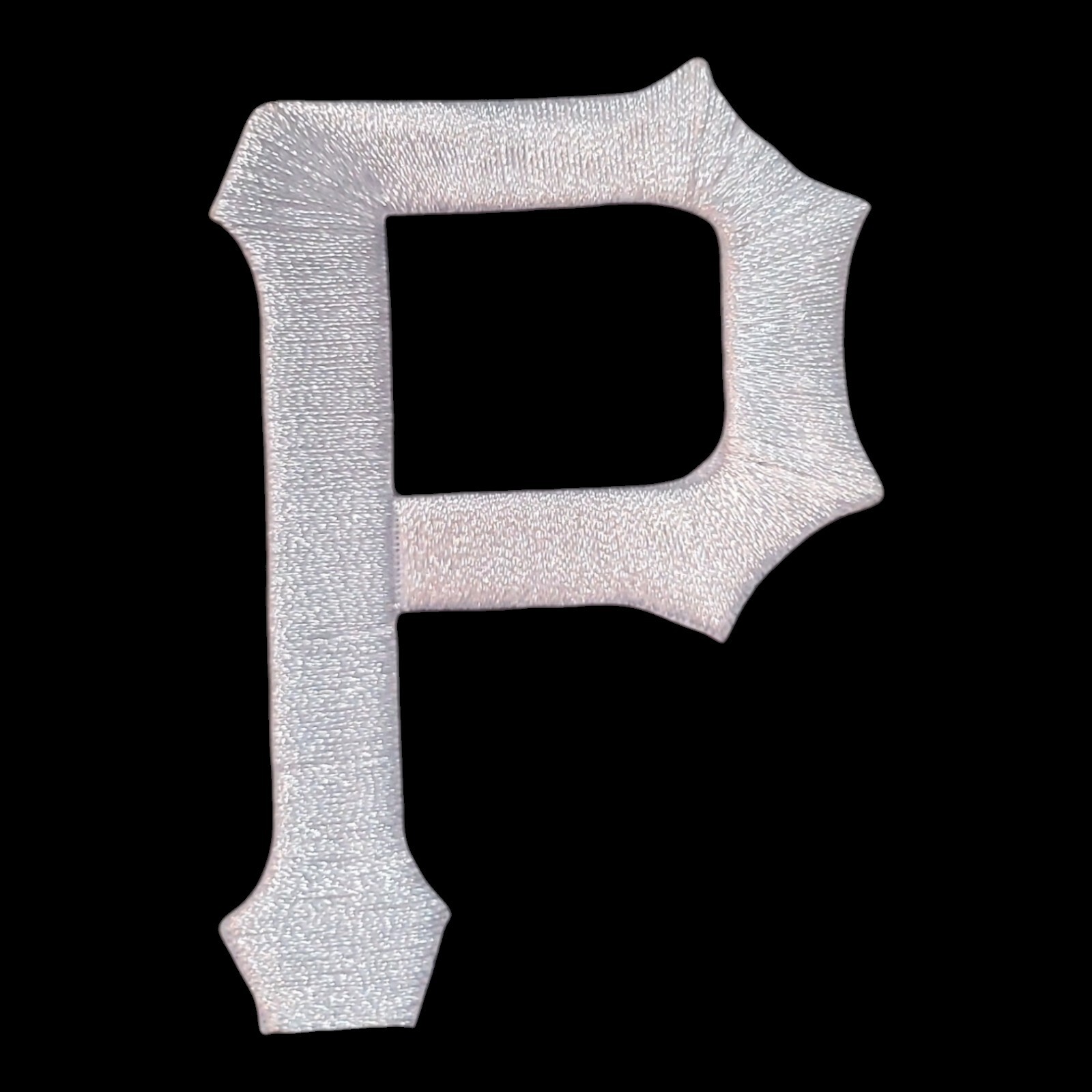 White Pittsburgh Pirates P Vintage Style Logo Patch. Embroidered. Iron On. 3"x2"