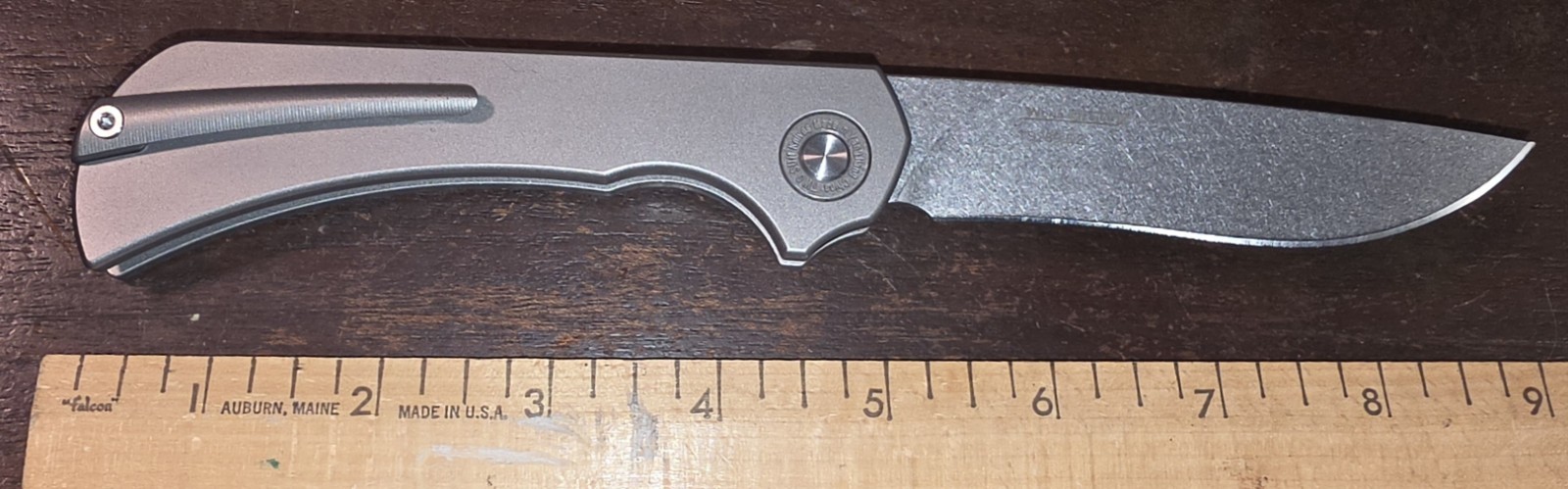 TwoSun TS289 D2 Titanium Drop Point Manual Frame Lock Flipper Pocketknife Gray